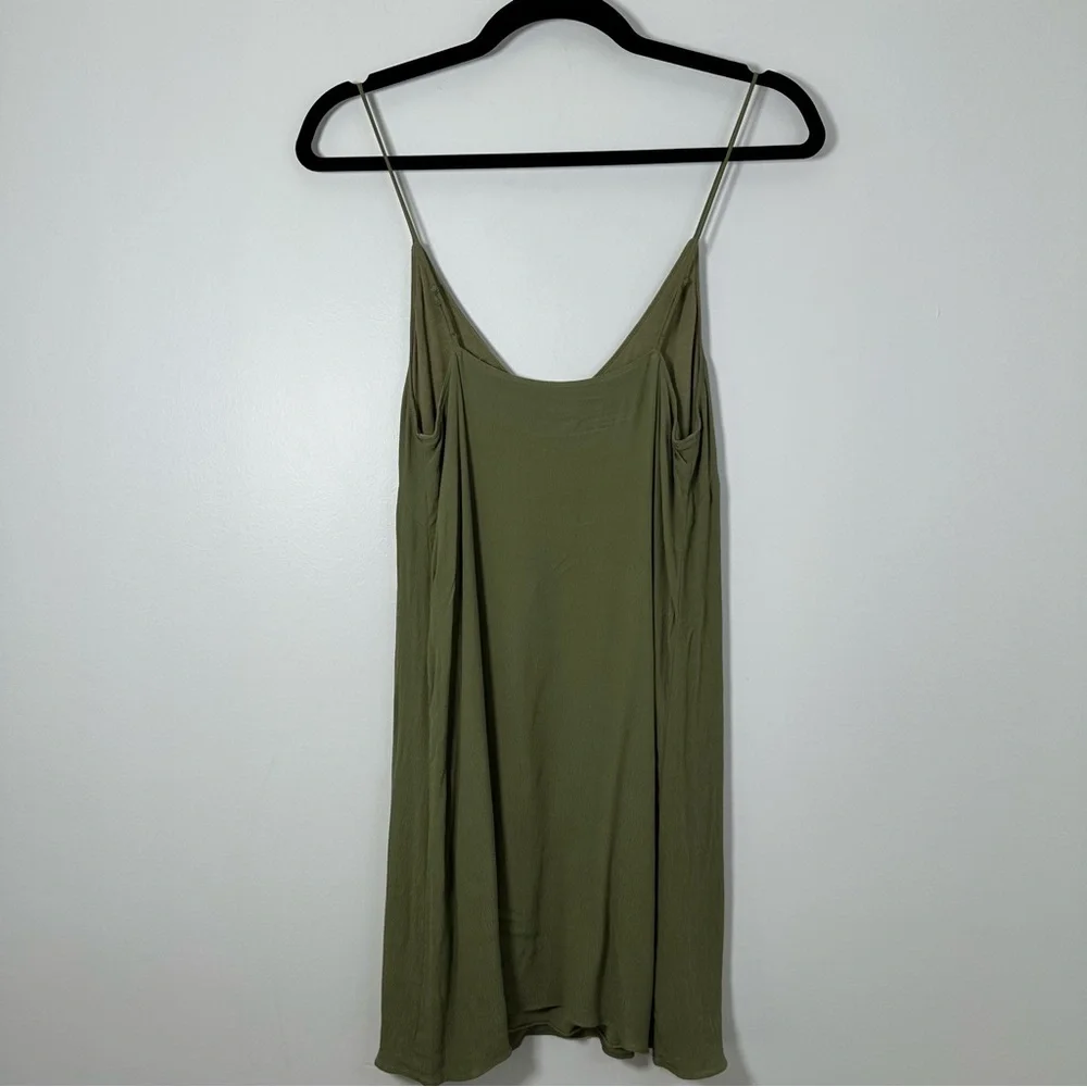 Aritzia Wilfred Free Olive Green Strappy Mini Shift Dress Size XS - Picture 2 of 6